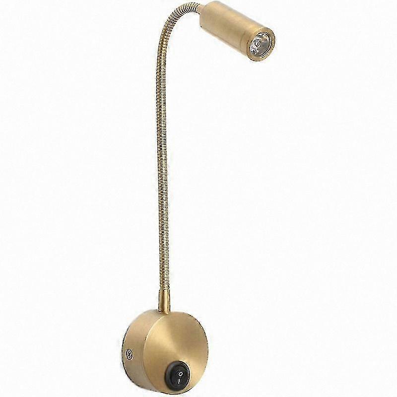 Adjustable LED Gooseneck Wall Lamp for Bed and Desk, 1W Reading Light Fixture