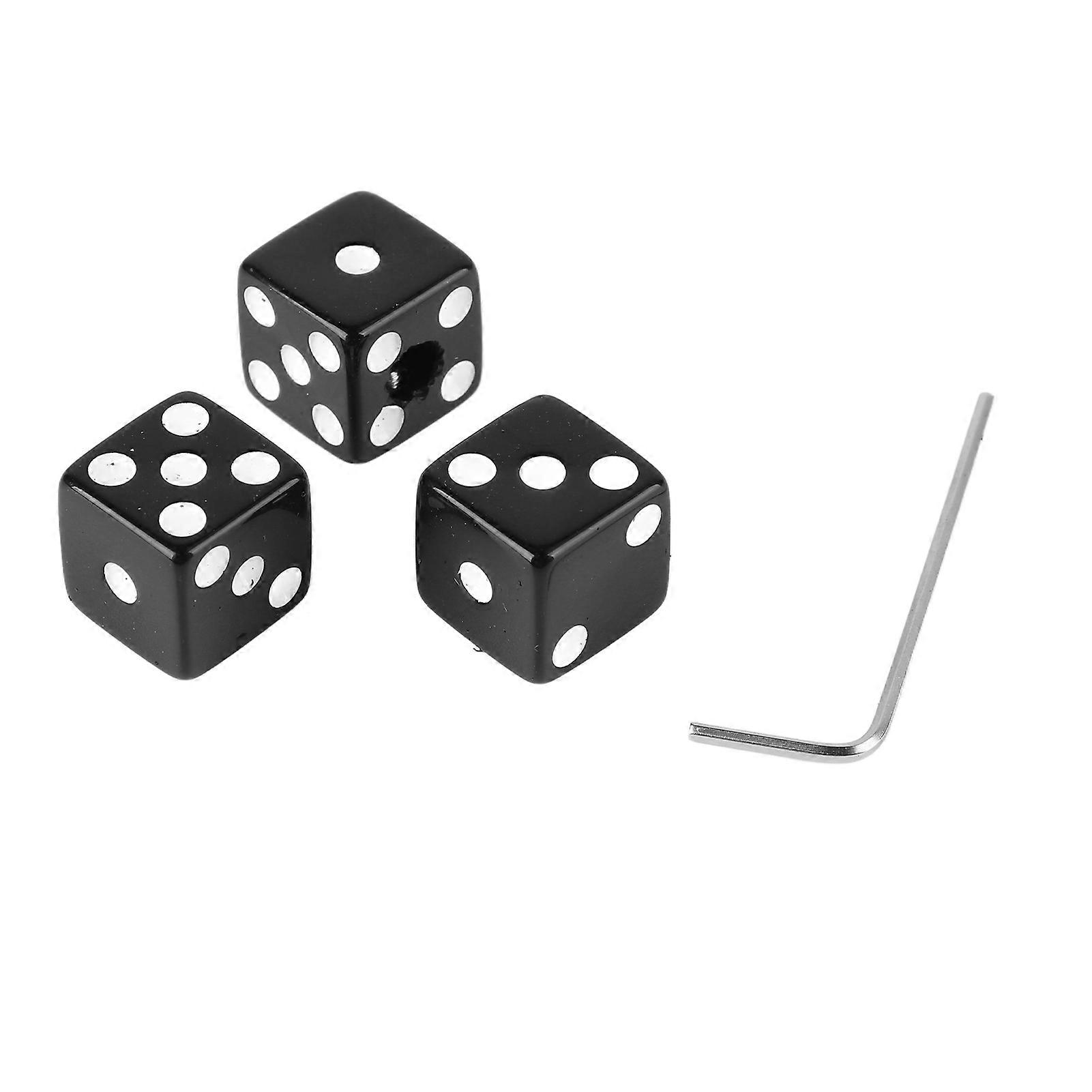 3Pcs Dice Shape Guitar Volume Control Knobs Speed Control Knobs with Key Black Plastic Musical Parts