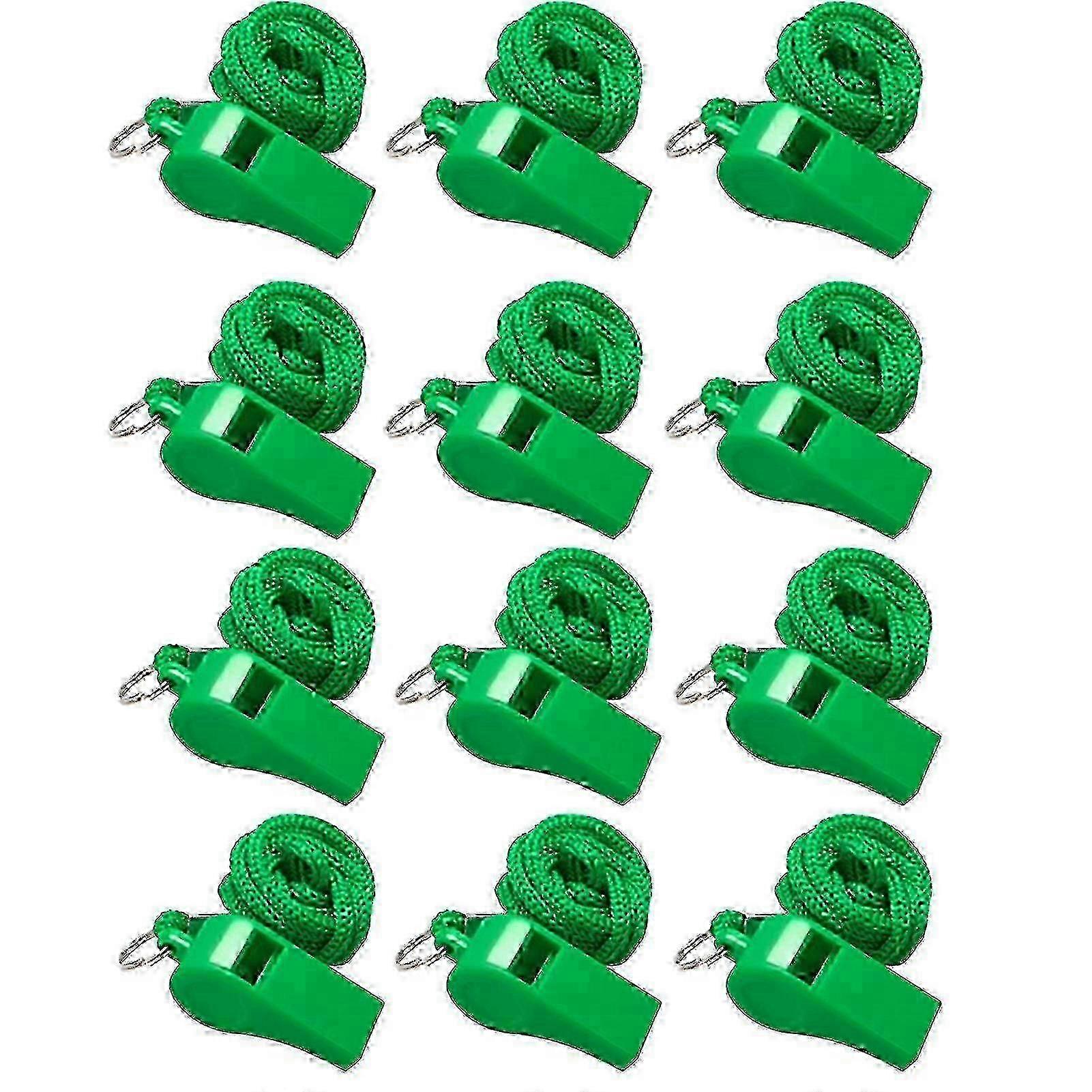 12pcs Colored Sports Whistles With Lanyard Loud Crisp Sound High Decibel Compact Size Portable Referee Whistles 2025