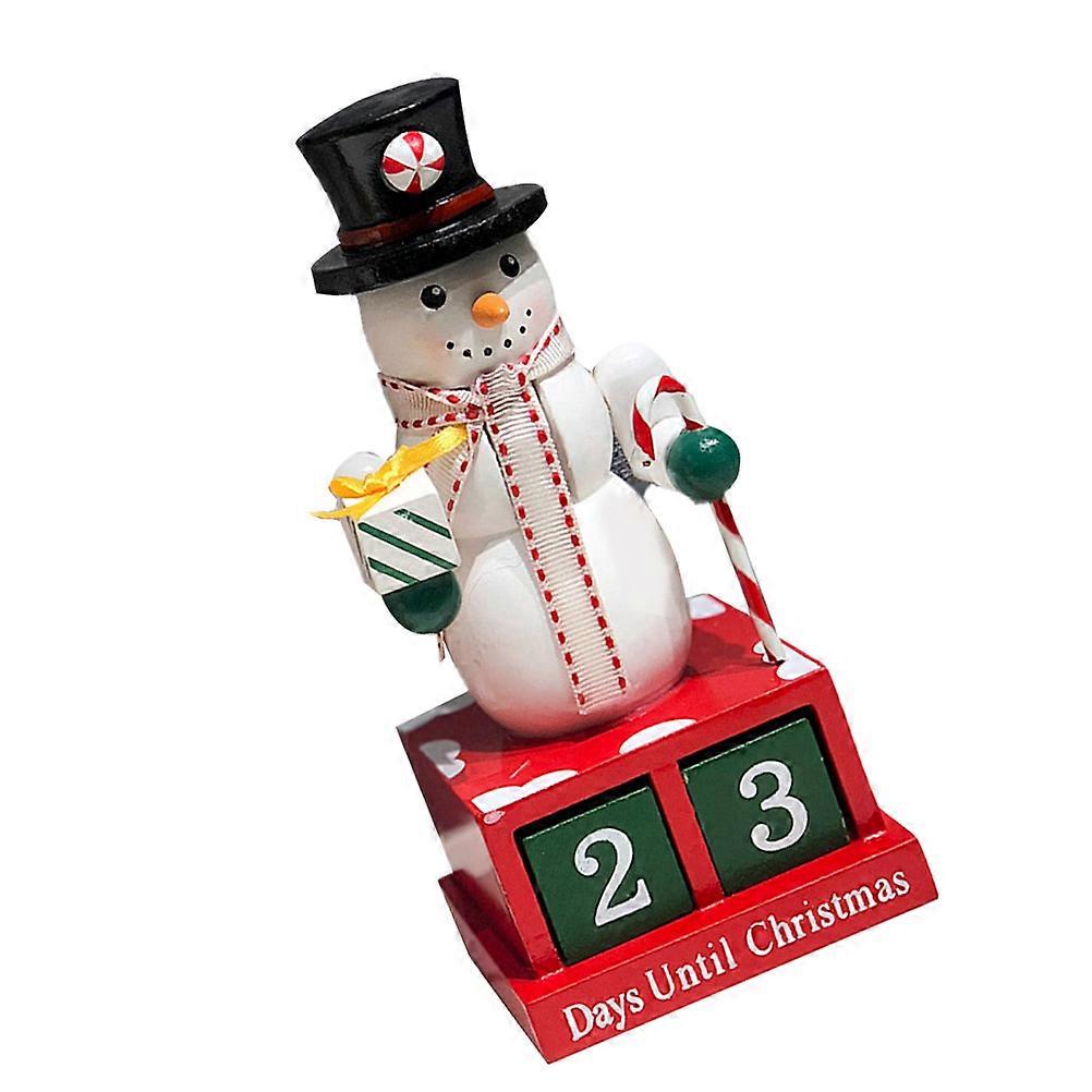 Wooden Christmas Countdown Calendar for 2Pcs Creative Snowman Toy