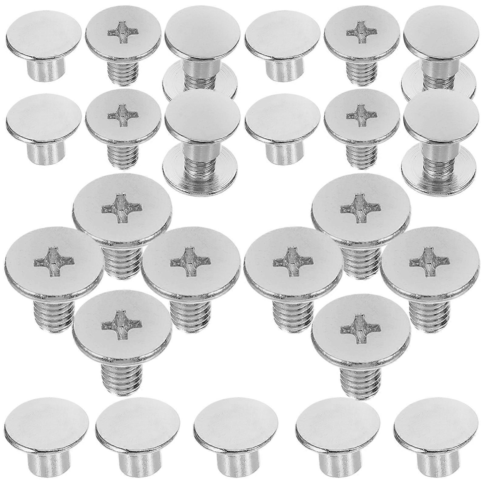 Metal Book Screws for DIY Binding 100Pcs Silver Screw Rivets Set
