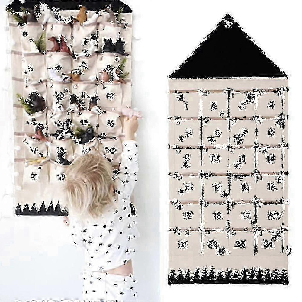 24 Advent Calendar De Crăciun Countdown Xmas Agățat Buzunare Cadou
