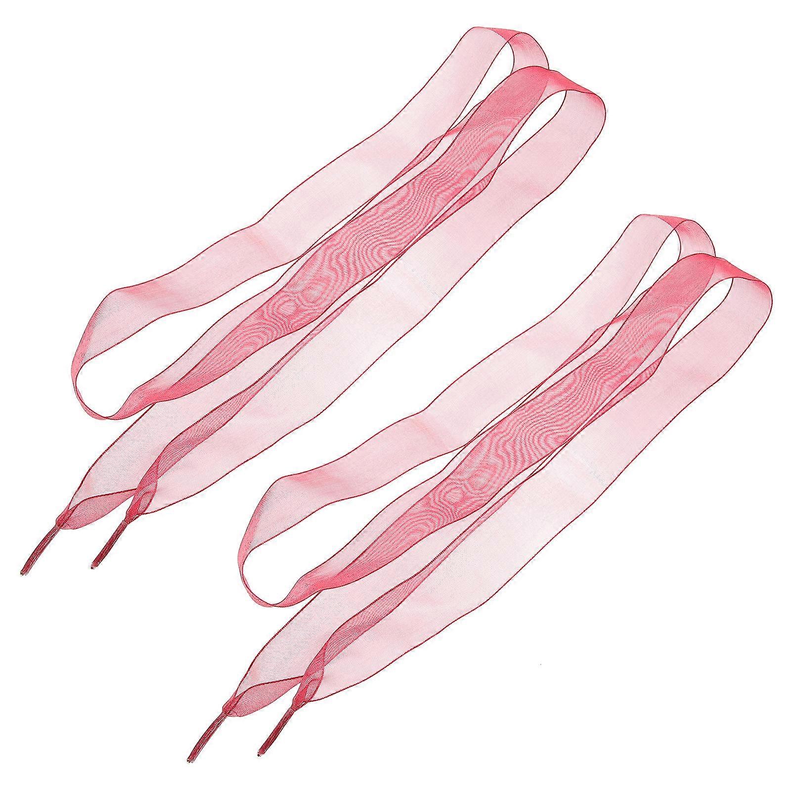 Dark Red Chiffon Shoelaces Wide Shoelaces for Shoes 1Pair Durable Fashion