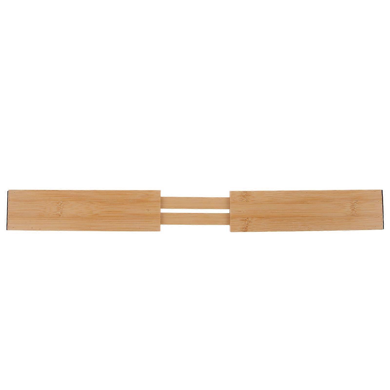 Expandable Drawer Divider 2Pcs Adjustable Bamboo Storage Solution For Home Kitchen Fridge Organization 22×2.4×1.2in