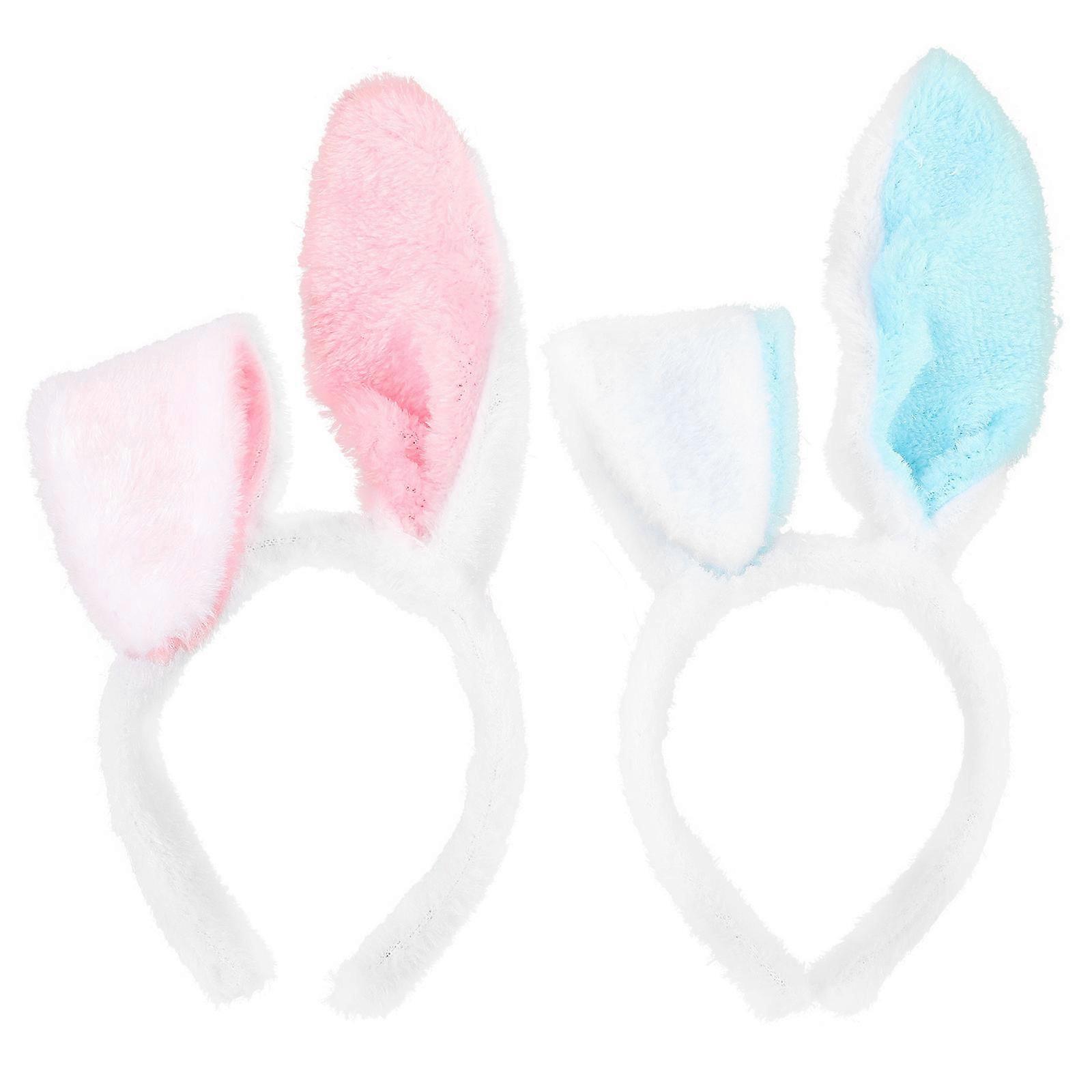 Rabbit Costume Headband Plush Bunny Ears for Easter Party 10Pcs