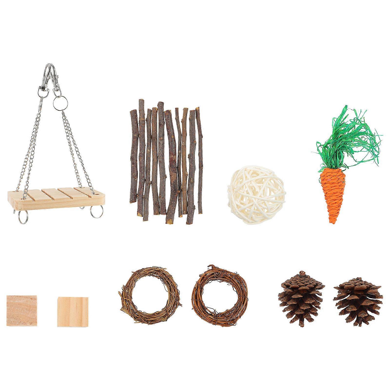 Hamster Chew Toys for Cage Use 30Pcs Pet Hamsters Molar Toys