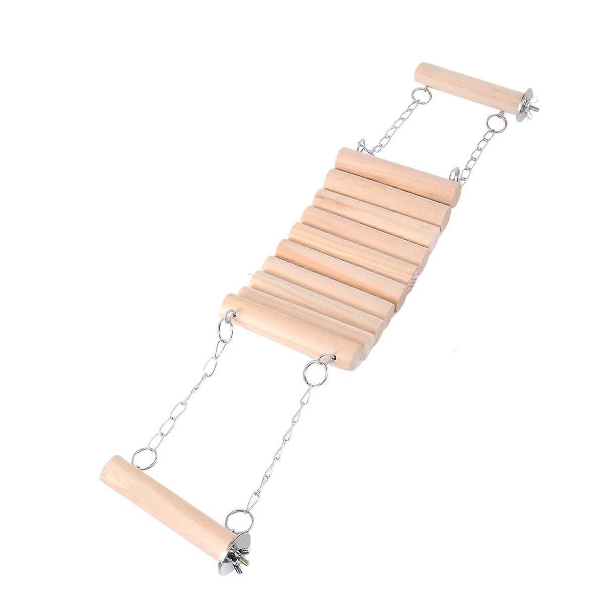 Parrot Ladder Toy 2Pcs Round Wood Swing Climbing Toy for Small Birds