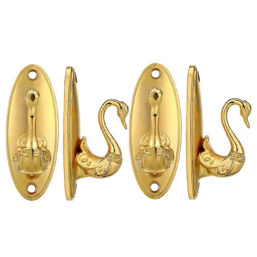 12 Pcs Metal Curtain Holdbacks Swan Shape For Home Decor Elegant Design Wall Hooks Golden Color