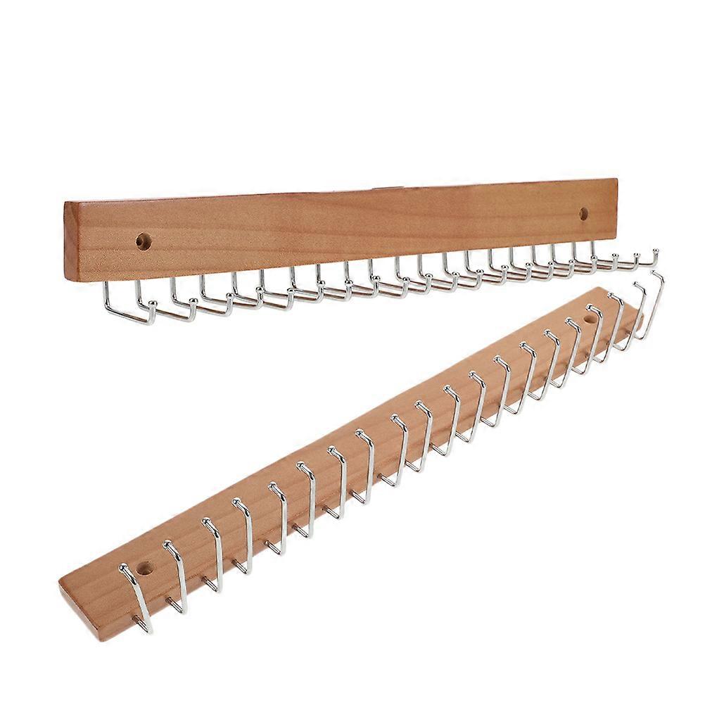 Wall Mount Tie Rack 2Pcs Easy To Install Hangers For Adult Storage Solution Neatly Organizing Belts And Ties In Khaki