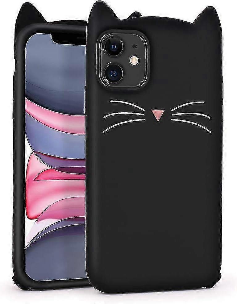 Iphone 14 Case, Whisker And Cat Ears 3d Cartoon Silicone Case Cover