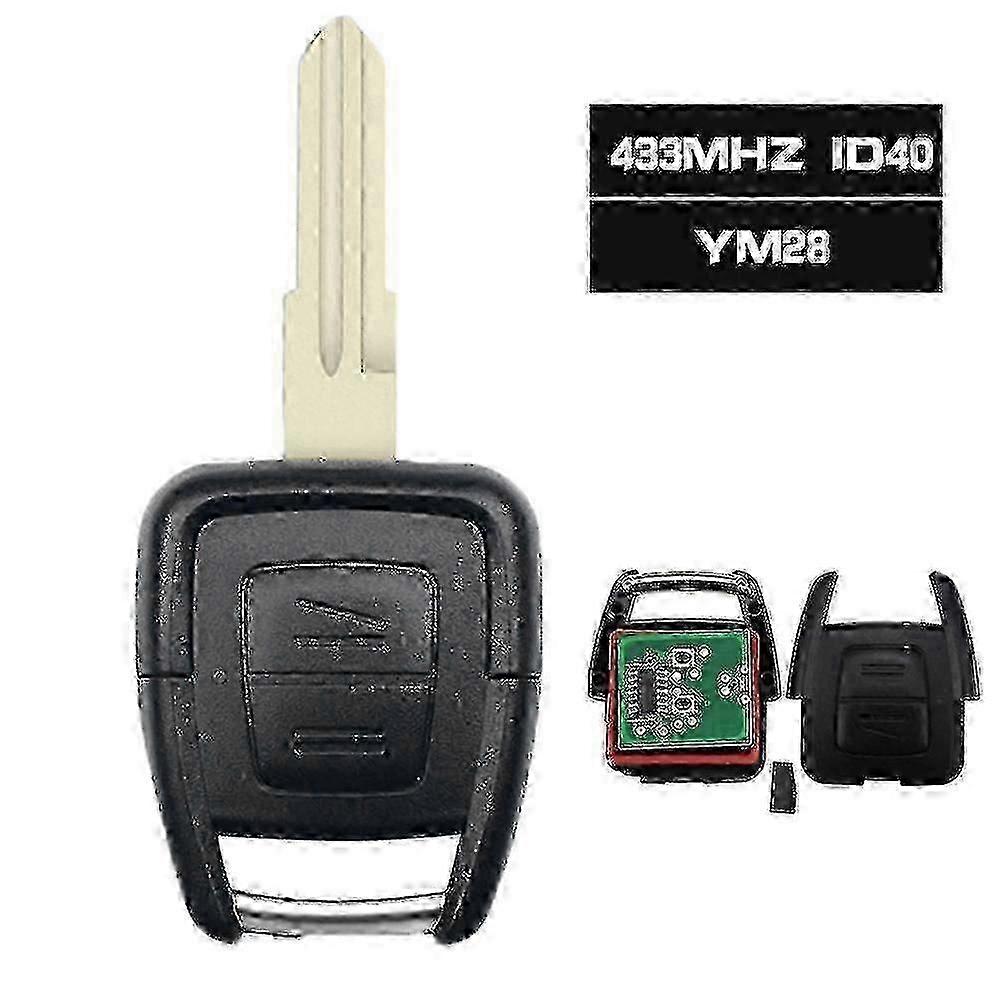 433.92mhz Id40 Chip Remote Control Car Key 2 Button Fob For Opel Zafira Astra A / G Bosch Ts Astra 1999-2005