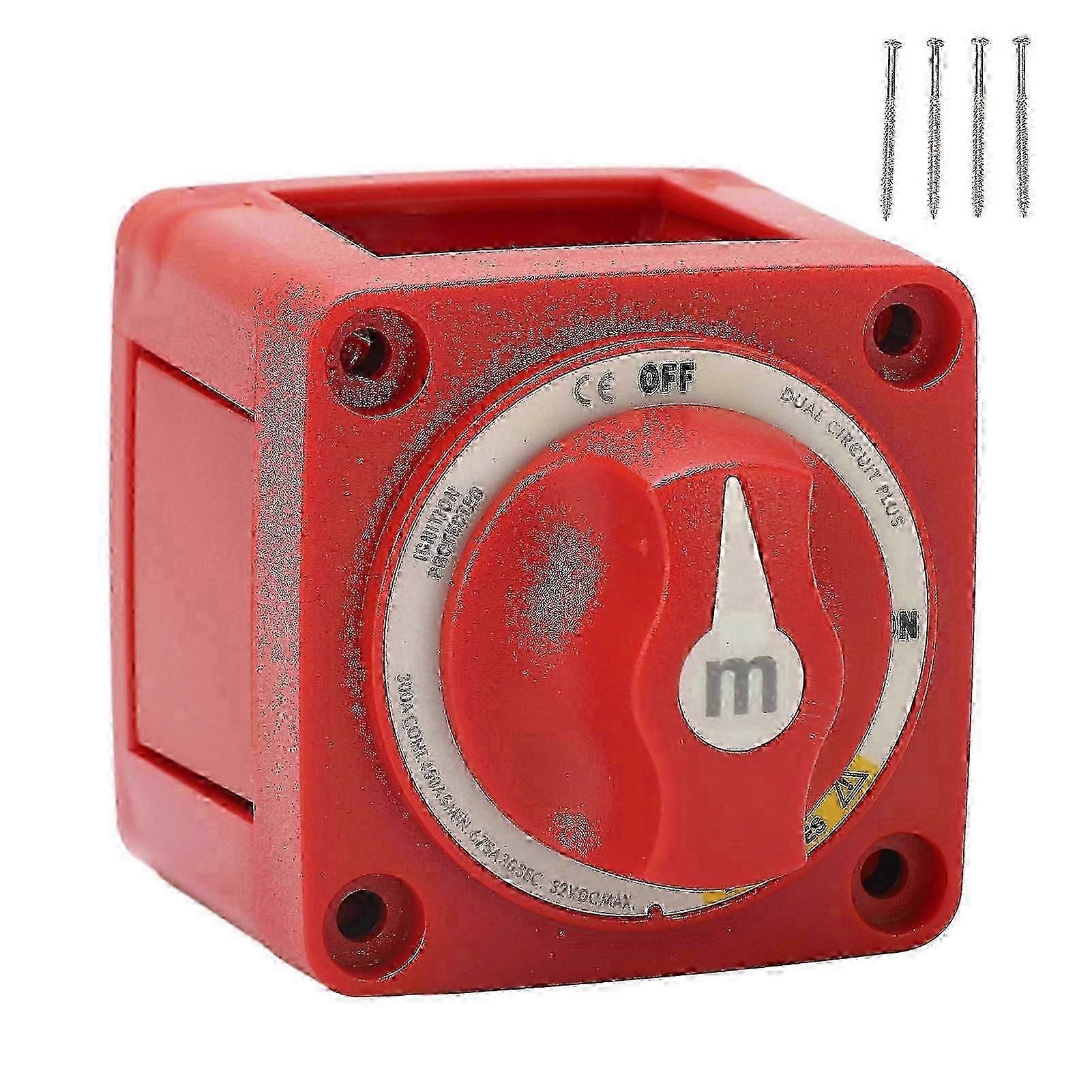 300A DC 32V Battery Selector Switch 3 Gear M10 X 4 Stud Dual Circuit Power ON Off Disconnect Switch for RV Marine Automotive Battery