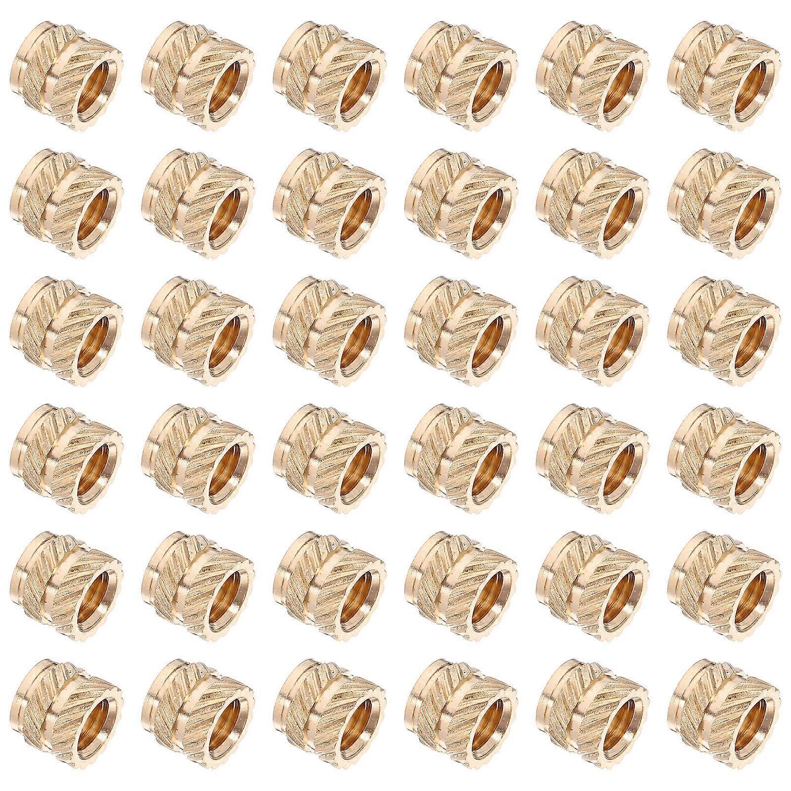 Precision Brass Heat Set Inserts For Mechanical Equipment Cylindrical 0.70X0.70X0.60CM Threaded Connection 180Pcs