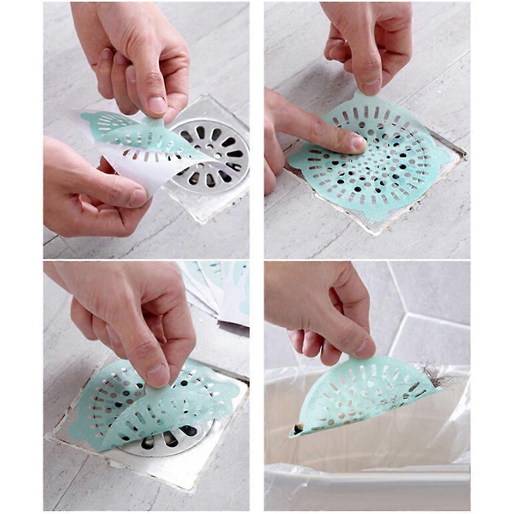 Hair Filter Shower Drain Floor Drain Cover Water Filter Bathroom Anti-Blocking Pool Filter 10cm Non-Woven Fabrics Prevent Clogging 30Pcs