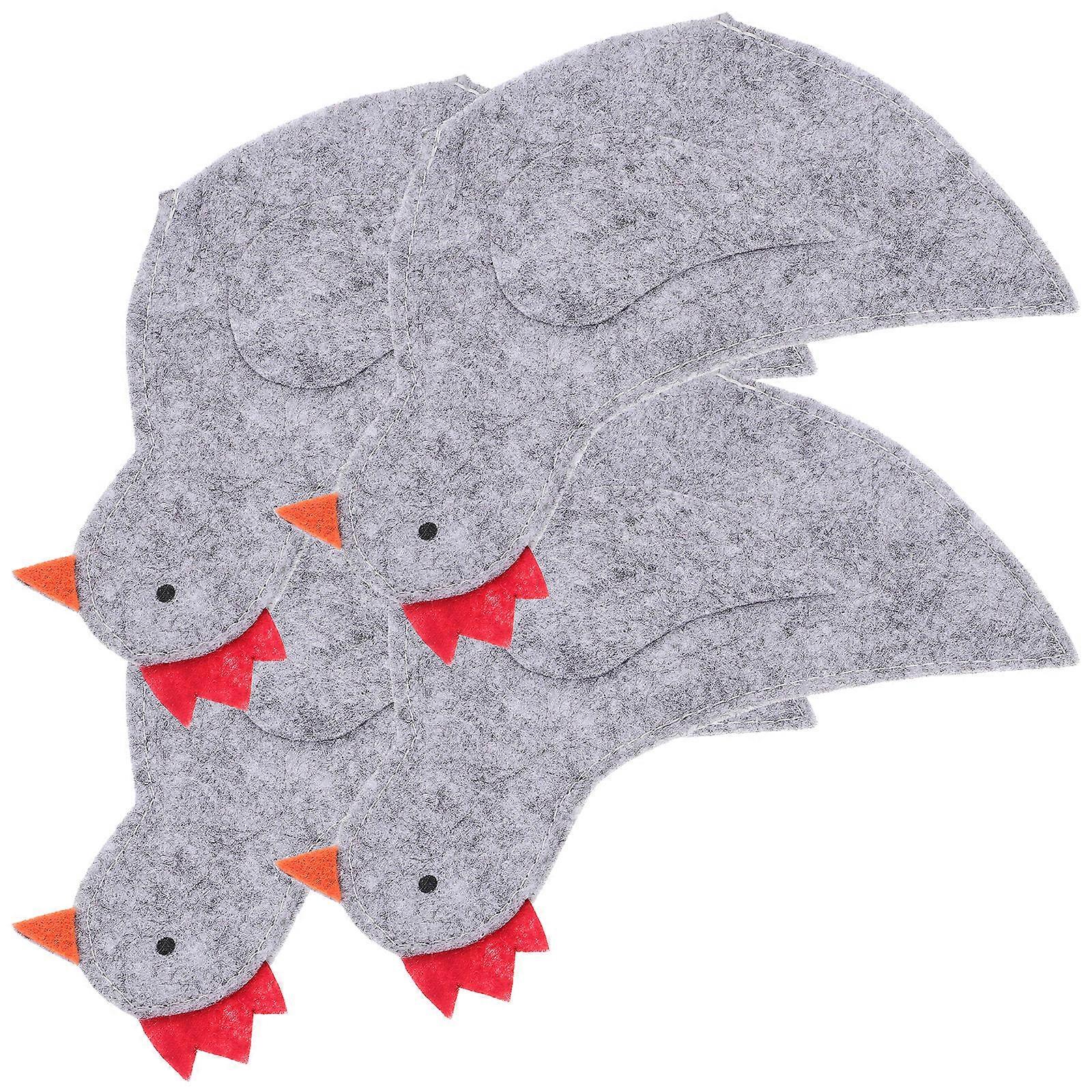 4Pcs Chicken Shaped Egg Pouches Easter Egg Covers Protection Grey for Eggs