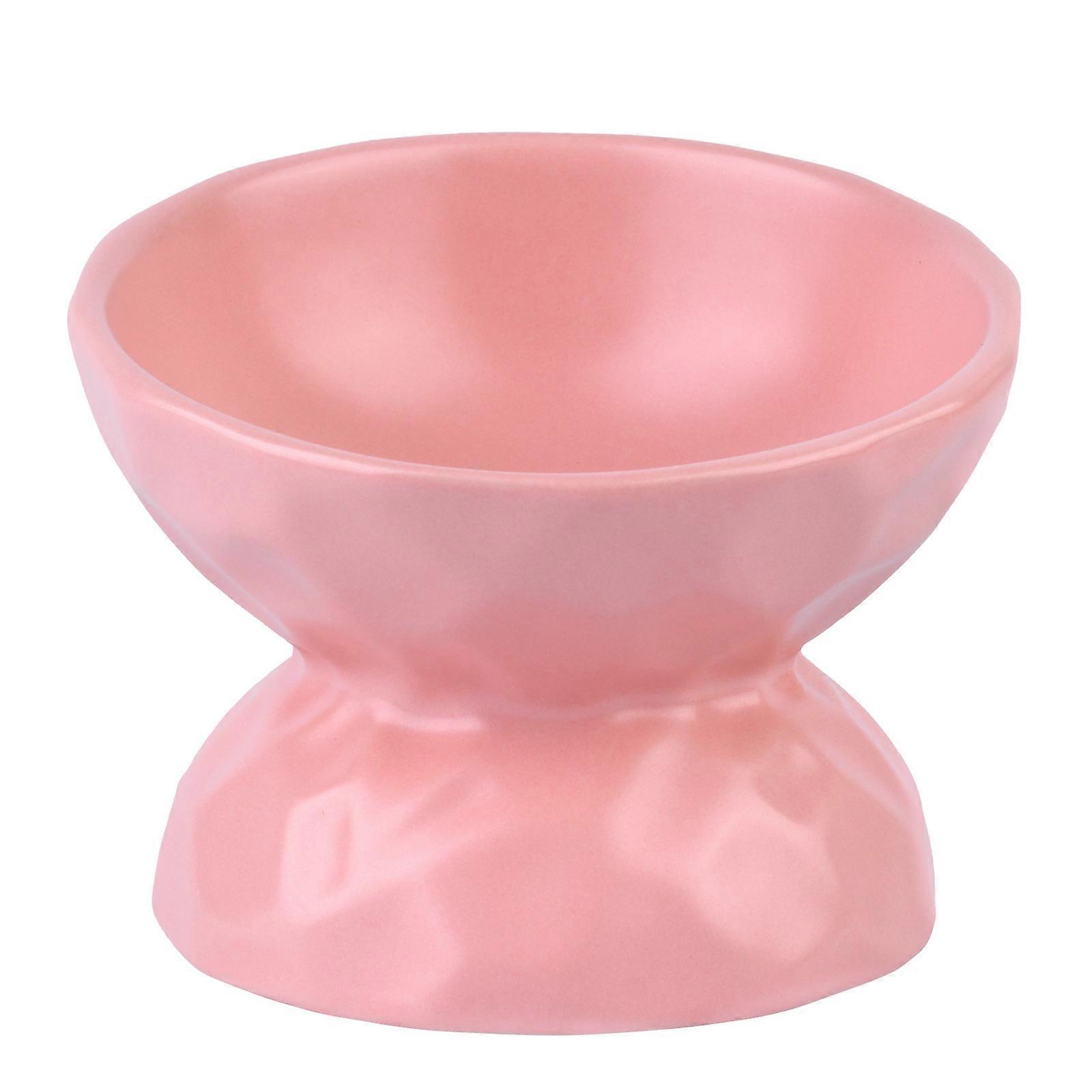 Pet Feeder Ceramic Elevated Neck Protection Cat Bowl with 3Pcs