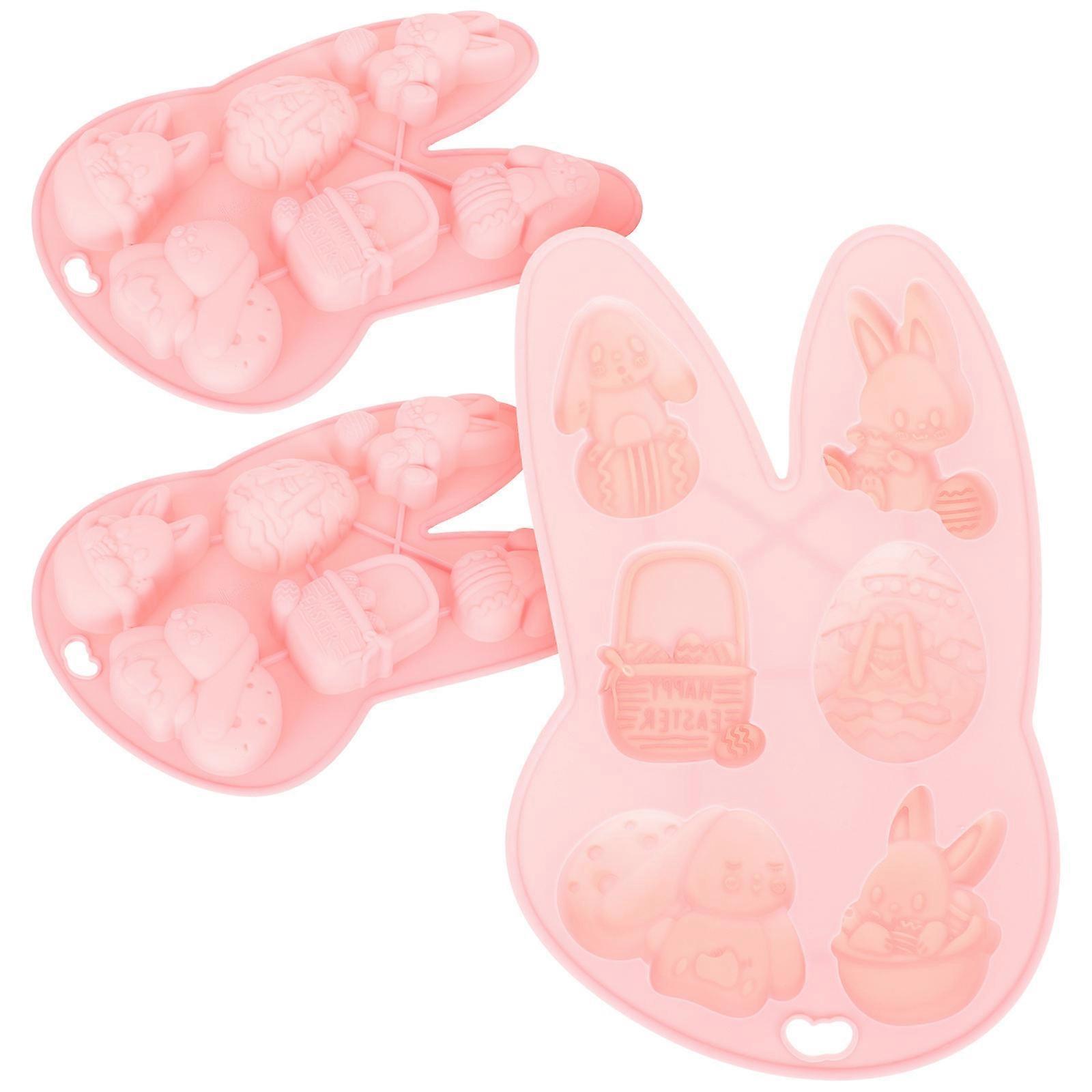 Easter Baking Molds Silicone Cake Molds for DIY 12Pcs Pink Kit