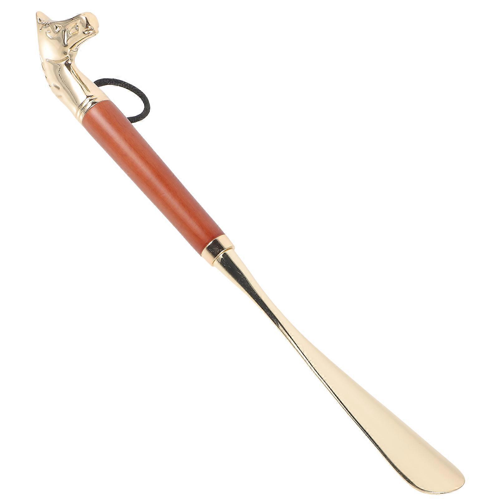 Durable Shoe Horn Long Handle Auxiliary Shoe Helper 5Pcs Brown