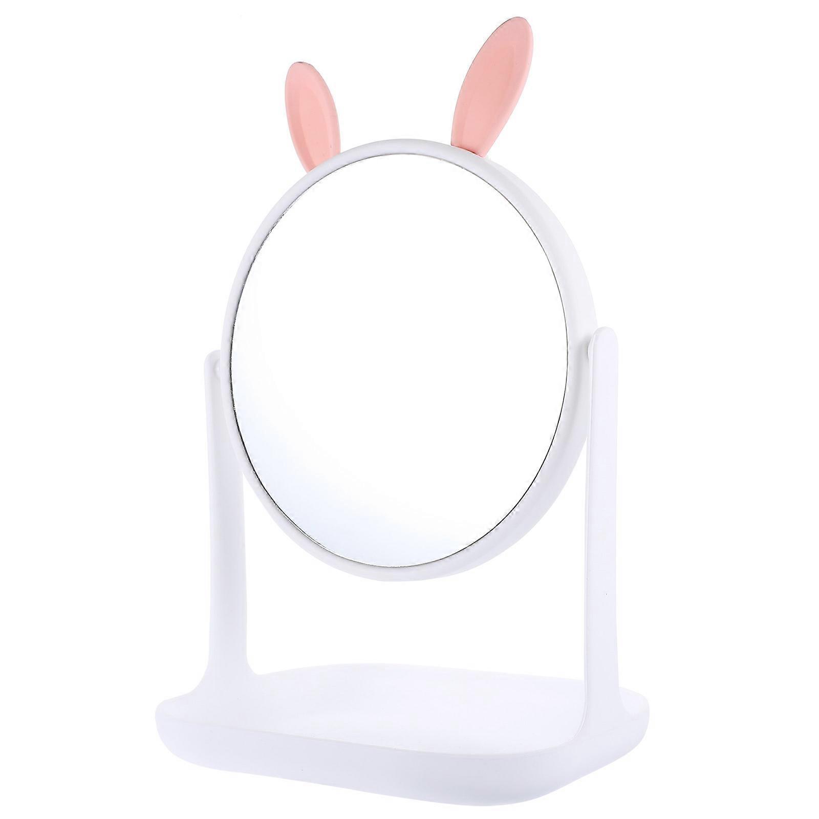 White Round Shaped Makeup Mirror 2Pcs for Woman Use and Home Dressing