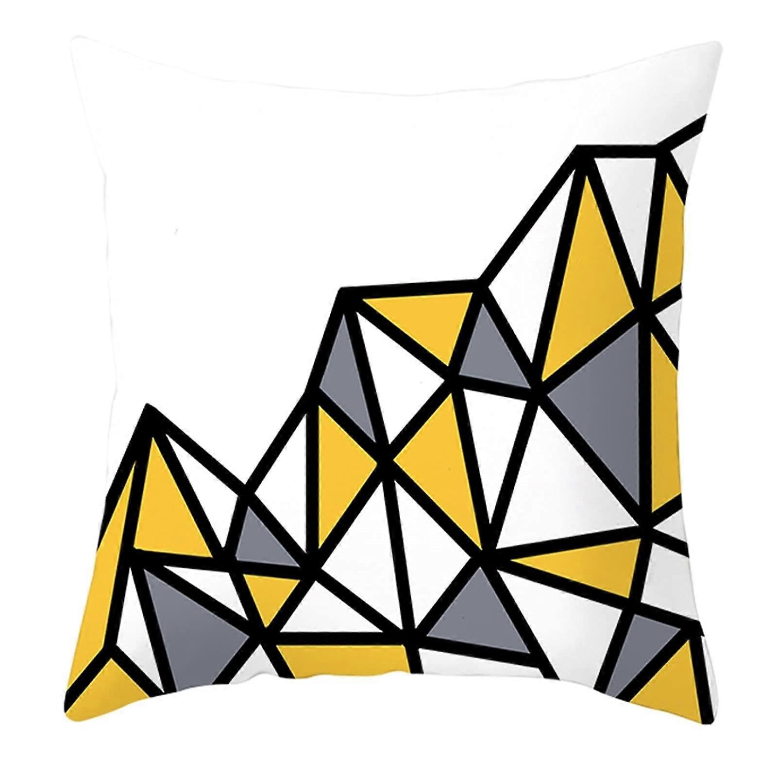 Throw Pillow Case Cover 20x20 Inch Polyester Outdoor Cushion 1 Pc White Yellow Grey Triangle Heart Lattice 50x50cm