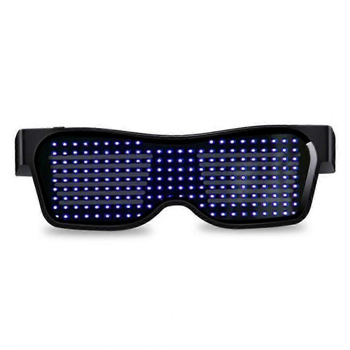 Halloween Party Bluetooth-compatible Control Application Editable Text DIY USB LED Glasses