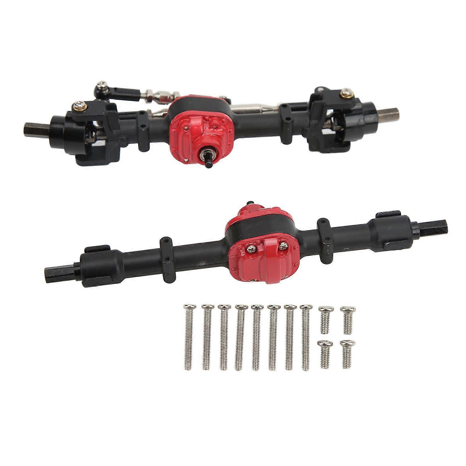 RC Car Metal Front Rear Axle Set for MN D90 D91 99S FJ45 1/12 RC Car Upgrade PartsBlack Red