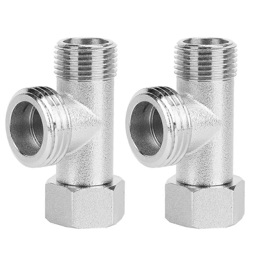 2PCS 3 Way Connector Valve Toilet Diverter Valve Adapter Flushing Valve(EU3/8)