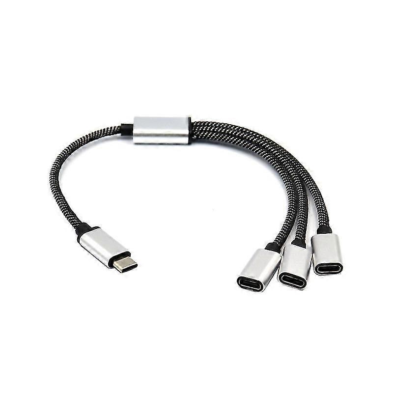 USB C mannelijk naar 3 USB C vrouwelijke splitter voor Type C telefoons, tablets, laptops