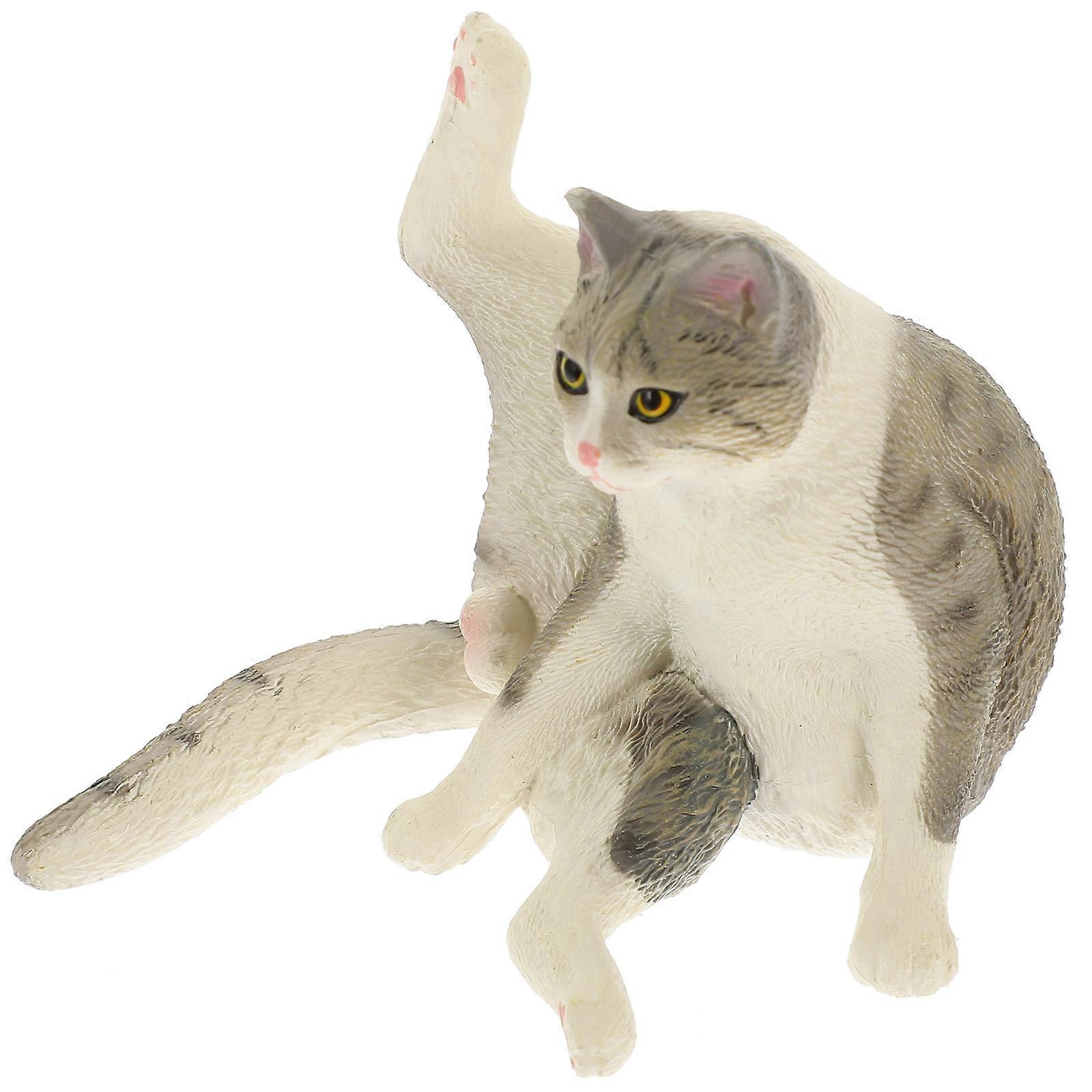 Simulation Cat Figurine Plastic Material Decoration 5Pcs for Desktop