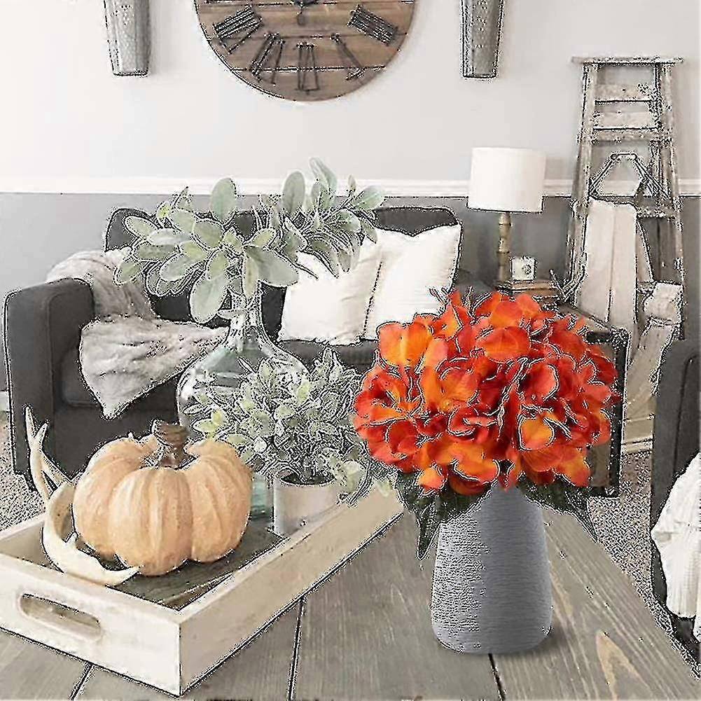 Artificial Hydrangea Flower Realistic Hydrangea Bouquets Orange