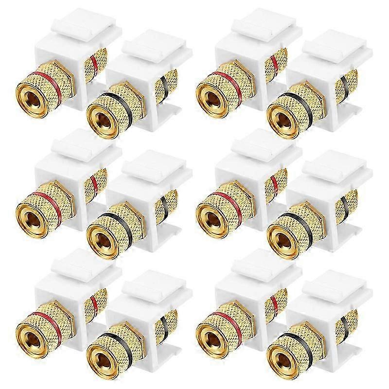 12 Pieces Banana Jack Binding Post Jack Insert, Black and Red Rings Audio Speaker Connector Screw Ty