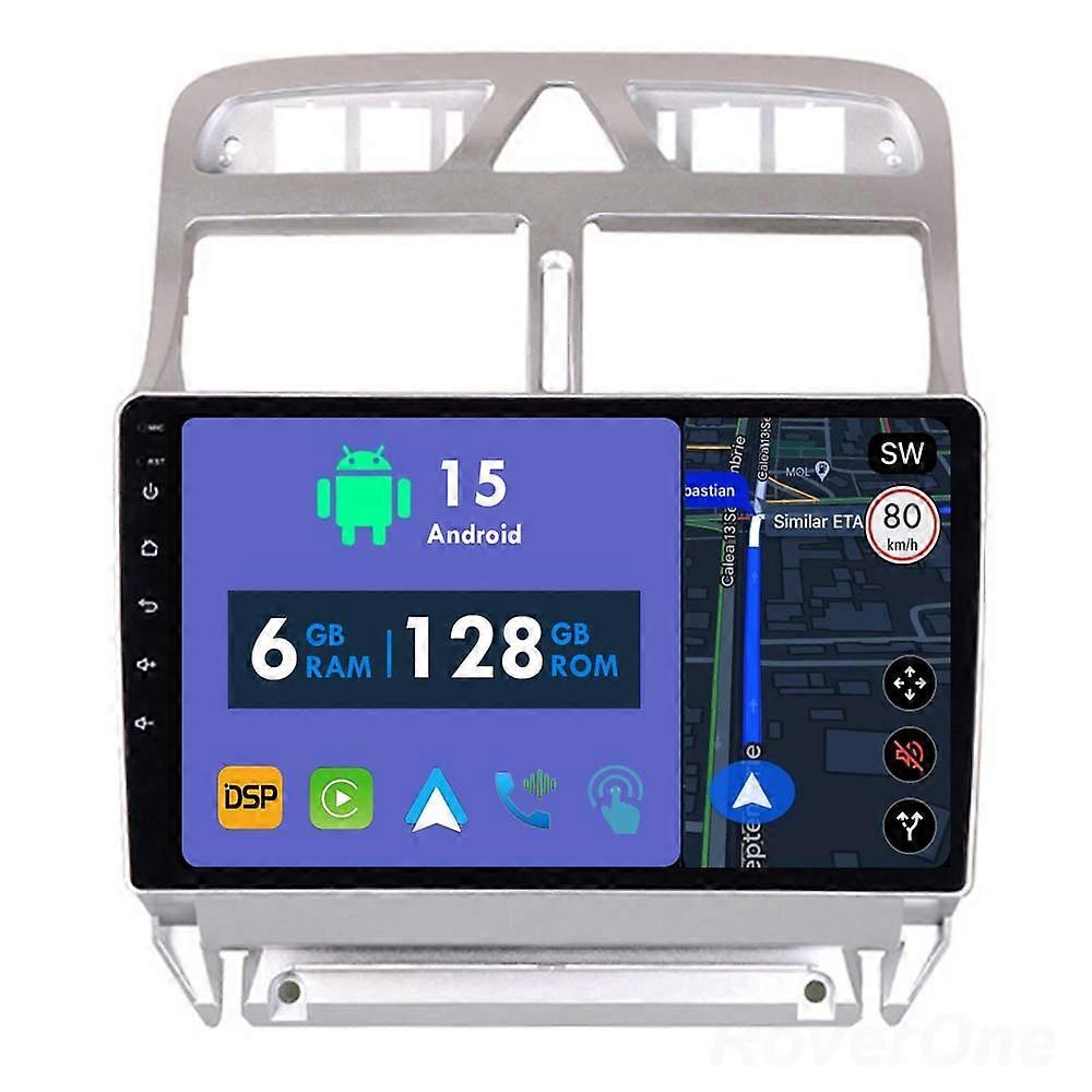 Car Radio 6G+128G CarPlay GPS Navigation Head Unit for Peugeot 307 2001 - 2013 Android Auto Bluetooth Stereo Touch Screen