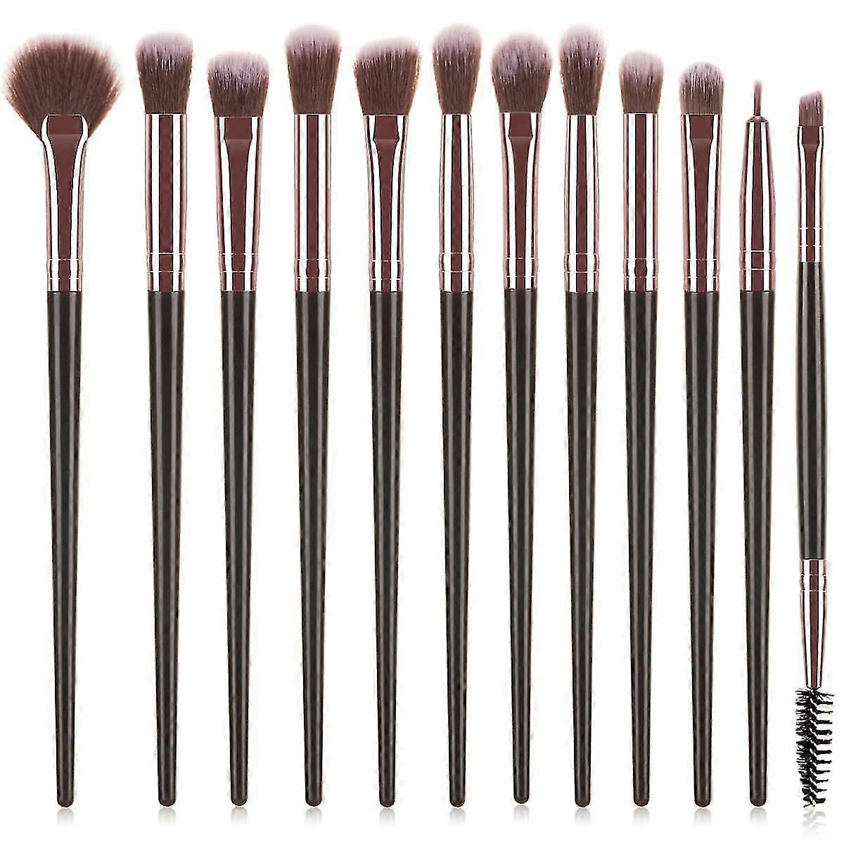 Eye Makeup Brushes, 12pcs Eyeshadow Makeup Brushes Set With Soft Synthetic Hairs For Eyeshadow, Eyebrow, Eyeliner, Blending (rose Gold)