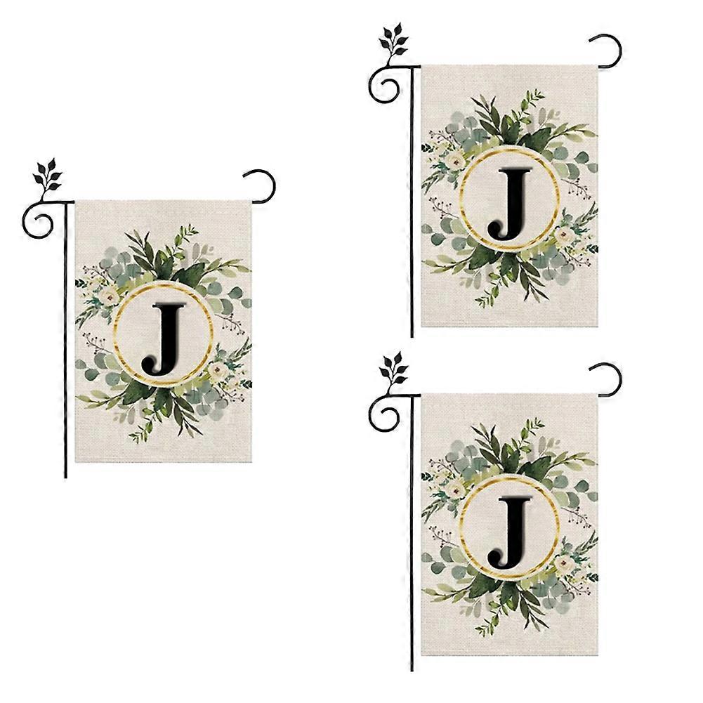 J Linen Garden Flag Double Layer Double Sided Letters