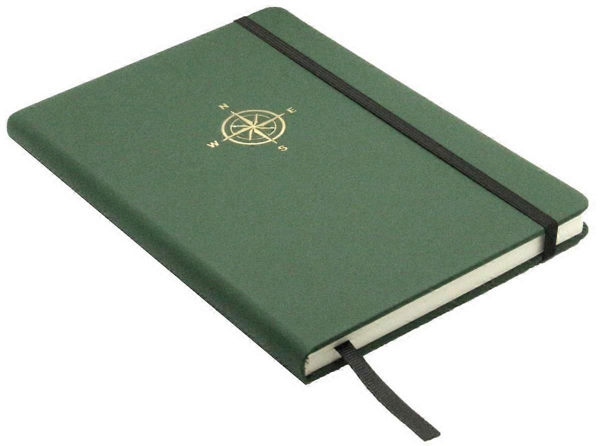 David Van Hagen Compass Embossed Lined A5 Notebook - Green