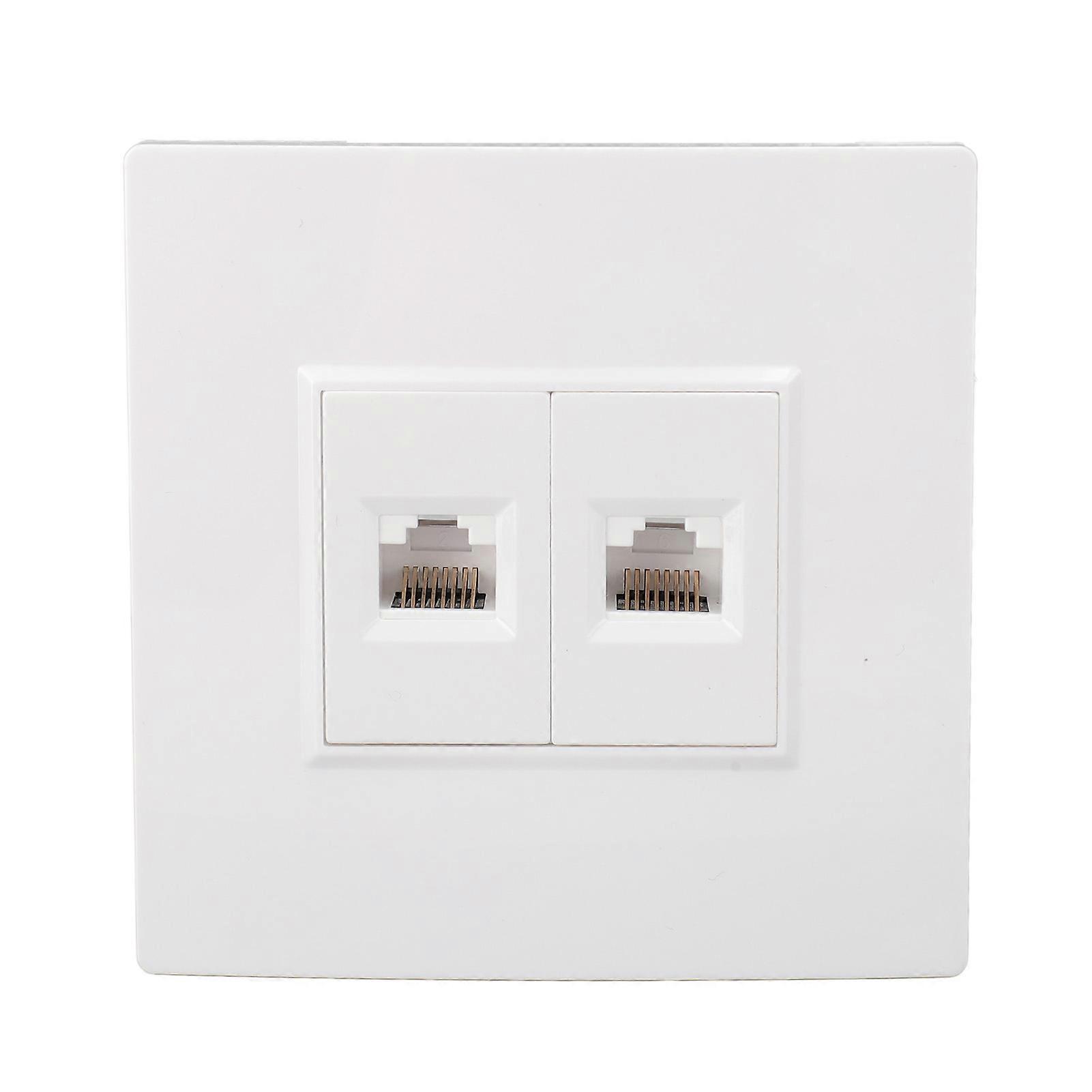 2 Port Cat 6 Ethernet Wall Plate Removable Female to Female Ethernet Keystone Wall Plate for Cat5 Cat5e Cat6 Cat6a Ethernet Devices 