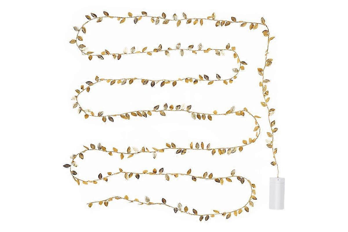 2M 20LEDs Golden Leaves String Lights For Home Xmas Wedding Decor
