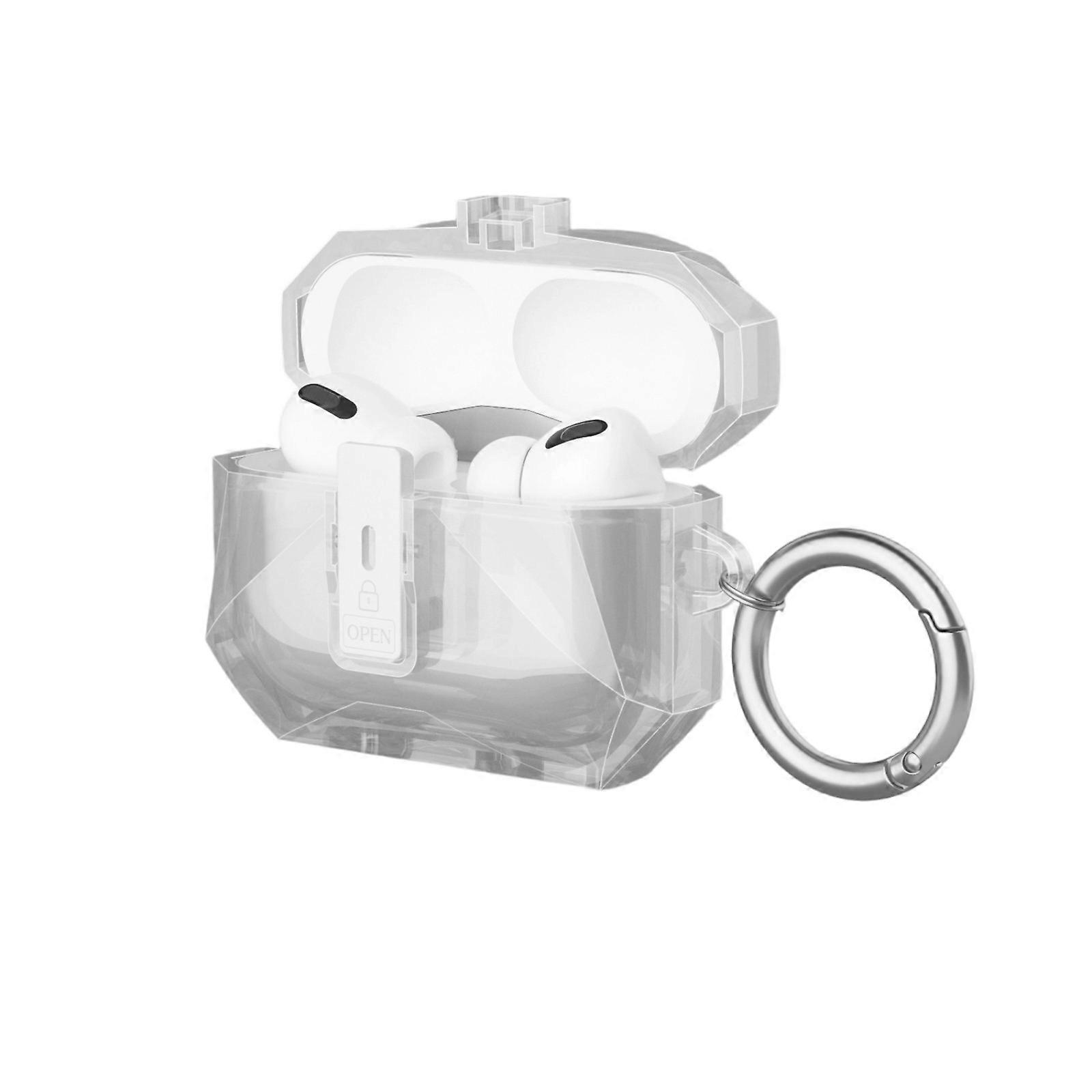 Protective Case For Pods Pro3 Featuring Locking Technology Clear TPU And LED Charging Light  transparent