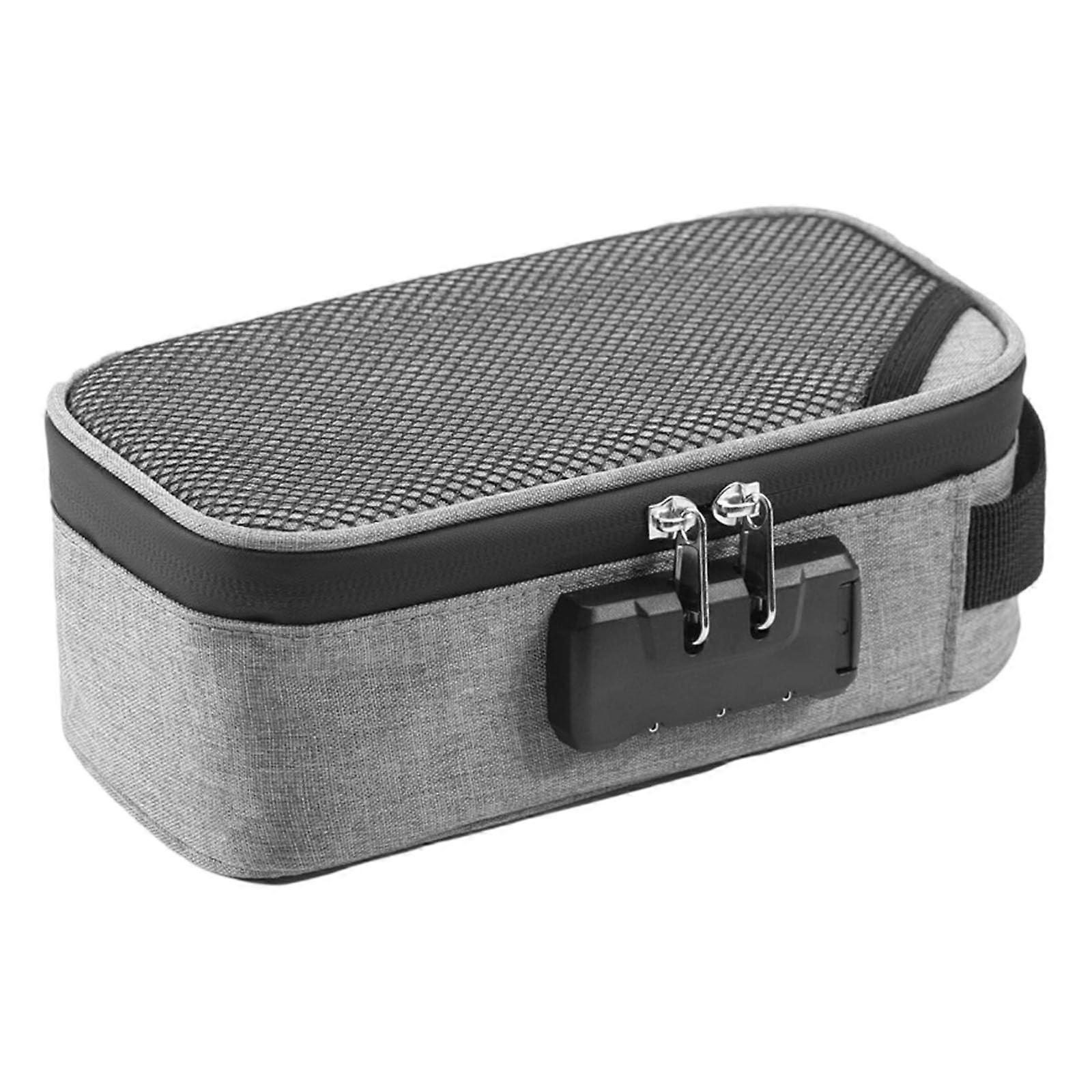 Smell Proof Pipe Storage Case With Combination Lock And Adjustable Compartments Grey Portable Travel Case
