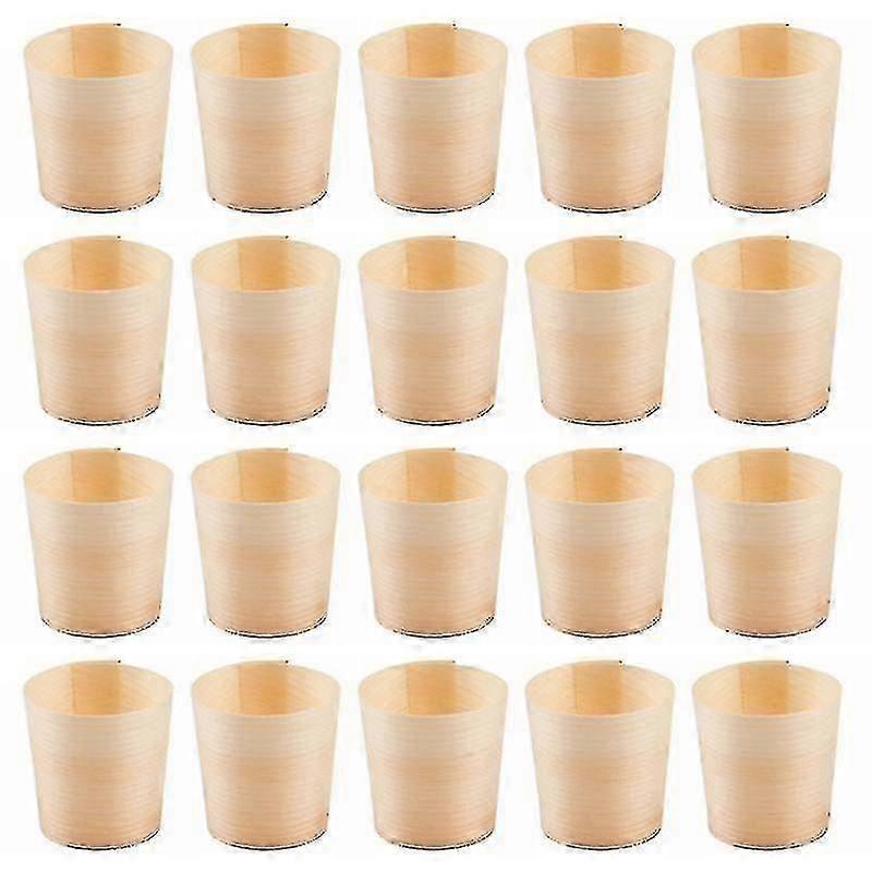 Round wooden cups 40pcs for biodegradable drinkware needs