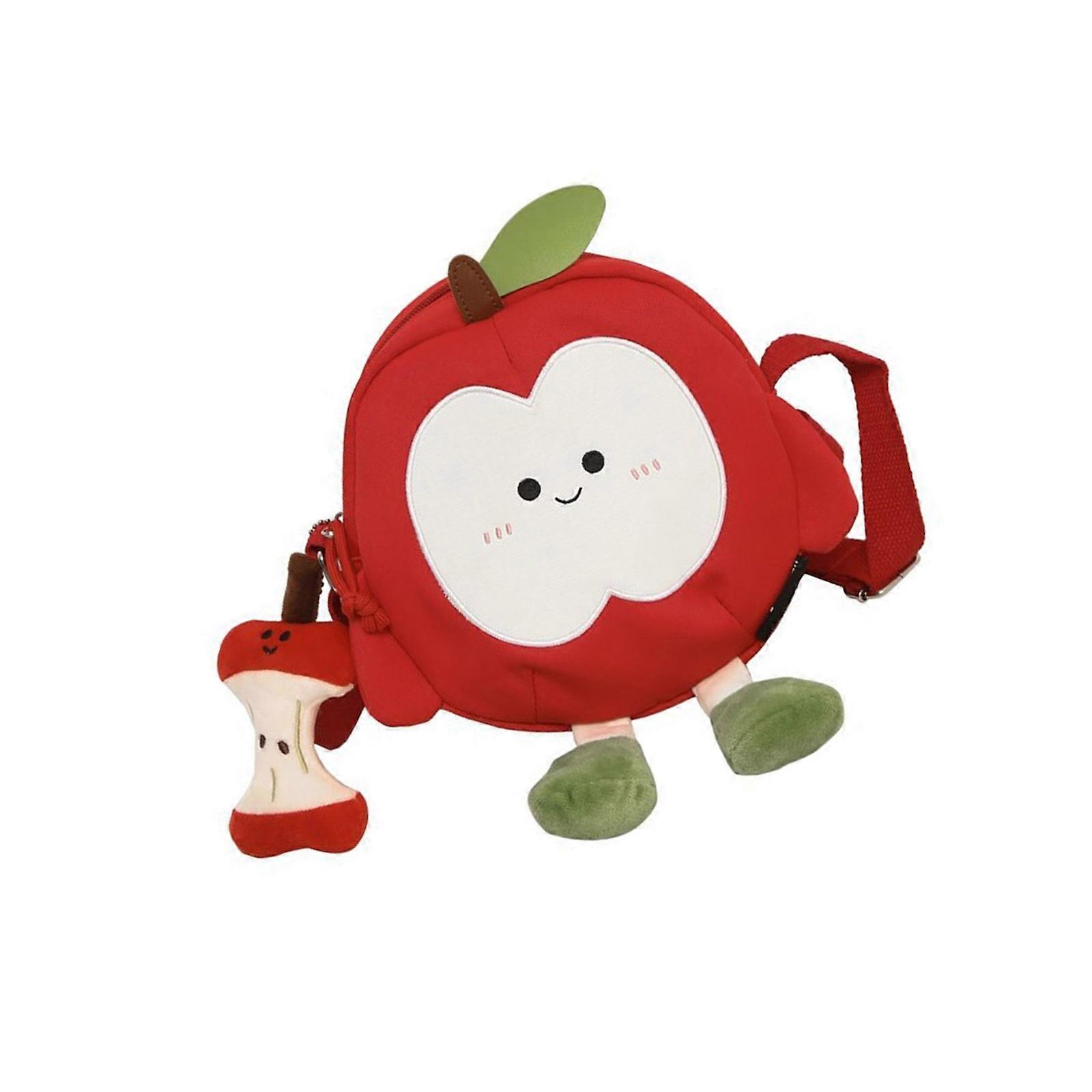 حقائب ظهر أنيقة للجنسين للسفر المدرسي فسيحة داخلية لطيفة نمط الفاكهة حقائب الكتف حقيبة حمل عملية أحمر صغير