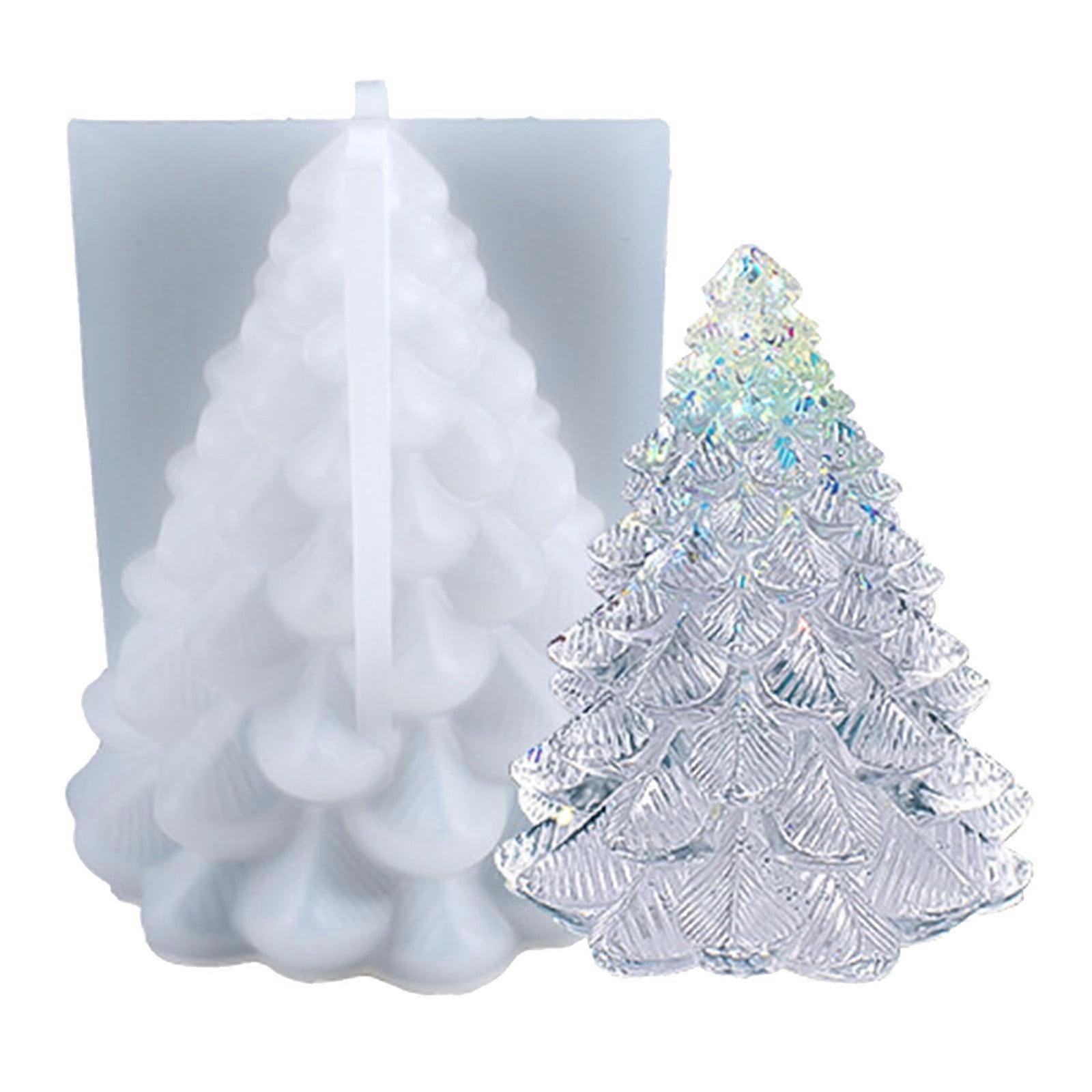 Yakbaofuo Christmas DIY Silicone Mold, 3D Tree Resin & Epoxy Casting Mold, Compatible with Light Container, for Christmas Craft Making
