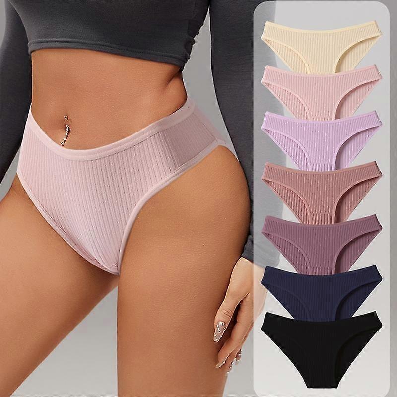 HOTCOM 7-Pack Women’s Seamless Panties – Smooth Mixed Color Everyday Underwear, Soft & Comfortable Bikini Briefs, Minimalist Basic Pieces (S
