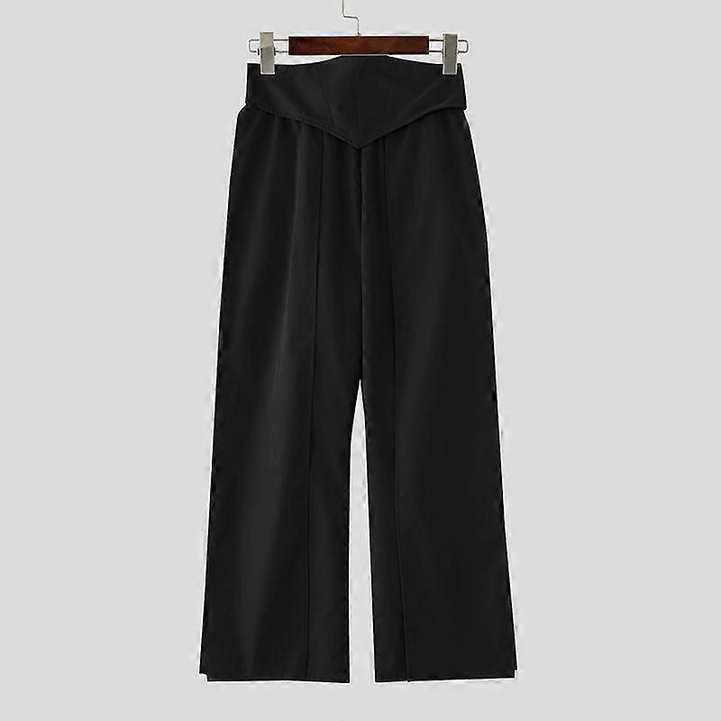 INCERUN Men Casual High Elastic Waist Tassel Long Trousers Pants