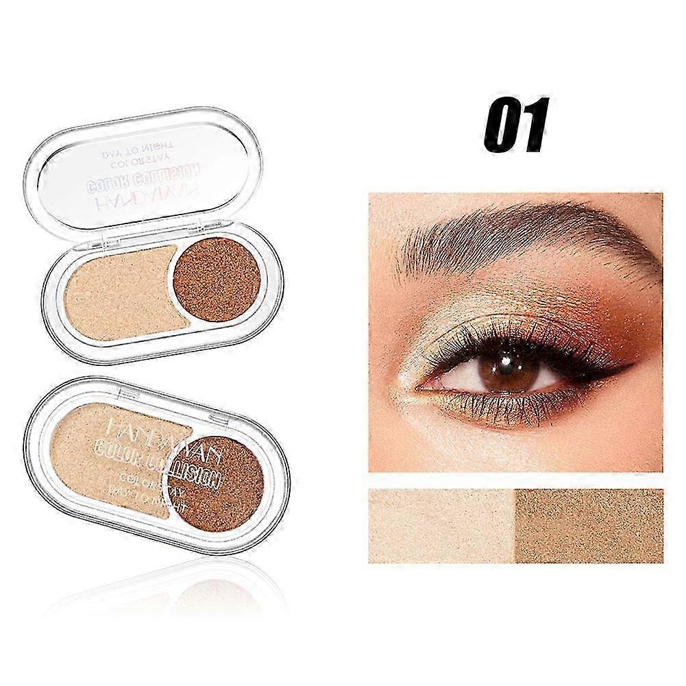 Dual-Tone Eyeshadow Palette with Shimmer and Matte Finishes for Versatile Day to Night Looks