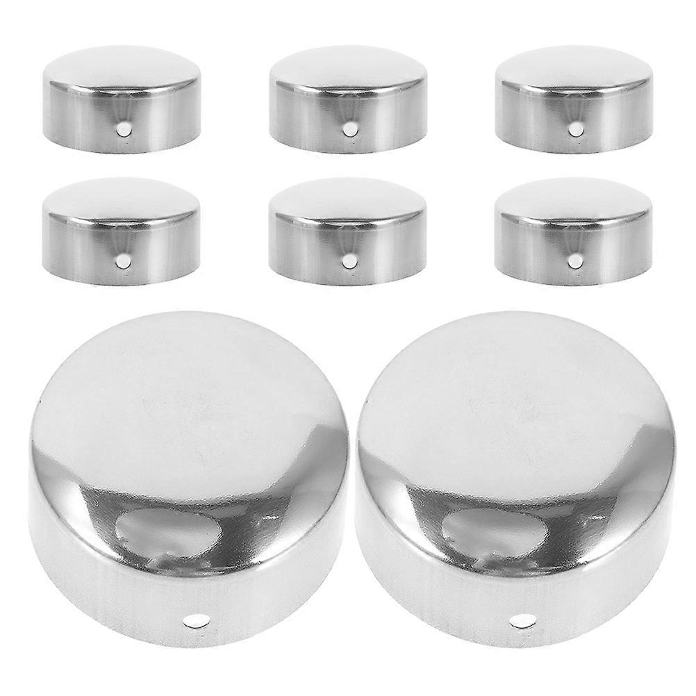 Silver Handrail End Caps Stainless Steel for Railing 8Pcs Protective Covers