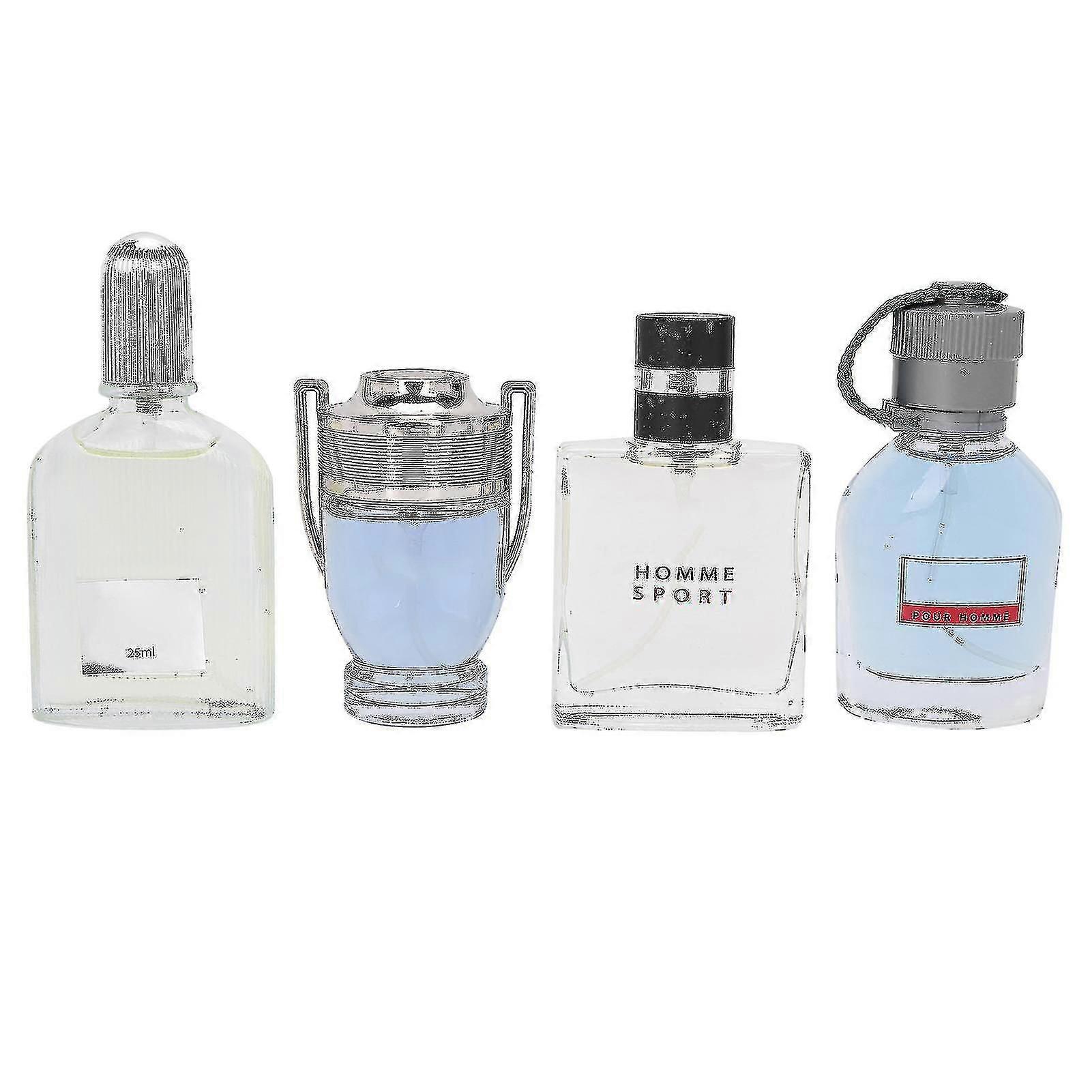 4 قطع 25 مل عطر رجالي طويل الأمد عطر طبيعي ذكر رذاذ مجموعة العطور هدية