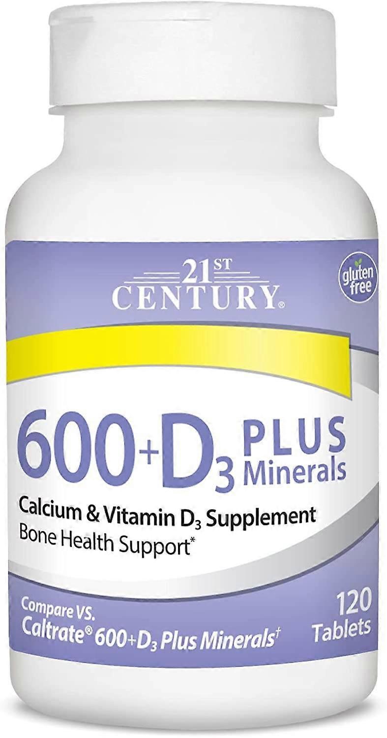 21St Century 600 + D3 Plus Minerals, Tablets, 120 Ea