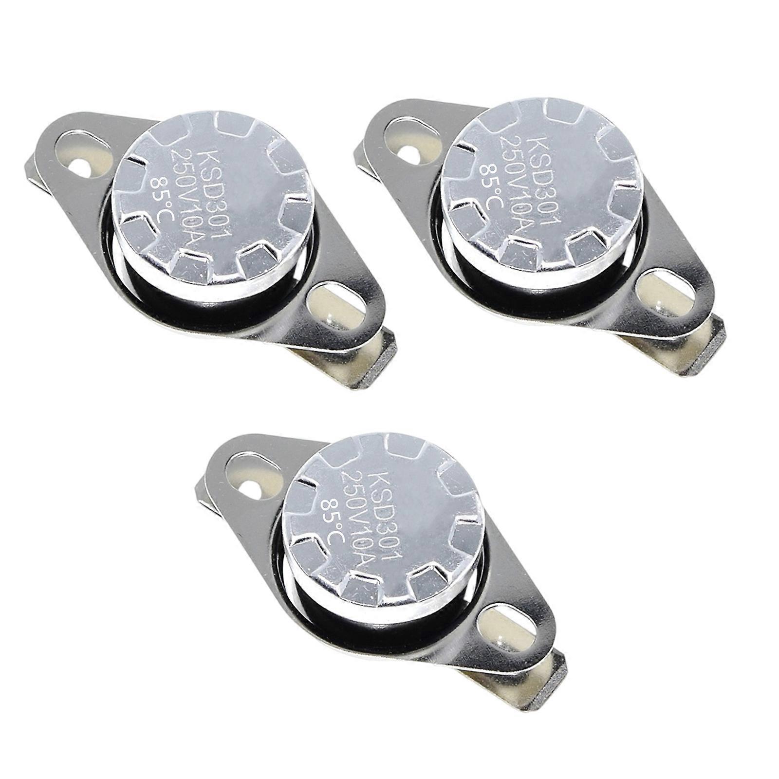 3Pcs KSD301 40/70/85/125℃ Thermostat Thermal Control Switcher 250V 10A Normally Closed Thermostat Temperature Switcher Multicolor