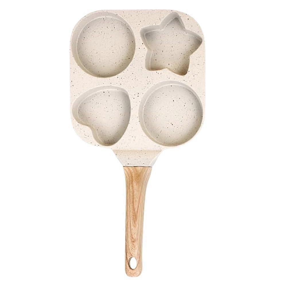 NonStick Egg Frying Pan with Detachable Handle, MultiShape Pancake Pan for Breakfast and Family Use White